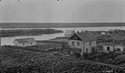 A view of the Hay River settlement from the Mission Boarding School 1922