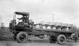 Army Service Corps truck with seats for transporting troops, Shirley Bay, Ont., 1928