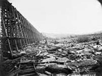 (Construction - Crow's Nest Pass Line, Nov. 1897 - Aug. 1898). Ice at St. Mary's 16-4-98 Nov. 1897 - Aug. 1898