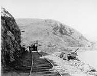 Construction C.P.R. (Canadian Pacific Railway) main line. Below Kamploops looking west n.d.