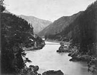 Suspension Bridge, Fraser River, B.C. 12 miles east of Yale, B.C., 1899 1899