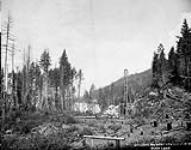 (Construction - Crows Nest Pass Line, Nov. 1897 - Aug. 1898) Looking west, Station 236, Duck Lake, B.C., 21-6-98 Nov. 1897 - Aug. 1898