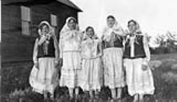 A young group of Doukhobors. Independent Harelowka district in Blaine Lake Sask 1930