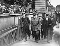Major General Sir Sam Hughes arriving in France at Boulogne