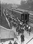 (World War I - 1914 - 1918) The 15th Battalion detraining at Exhibition Camp, Toronto, Ont., 1919 1919