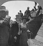 Lord Strathcona and his granddaughter leaving the Quebec Tercentenary military review 24 July 1908