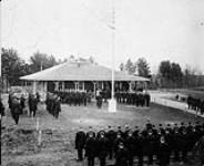 (The formal raising of the Canadian Air Force's new ensign at Camp Borden, Ont.) [30 Nov1921]