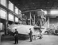 F-5 Flying Boat Hull Liberty Engines in position, Canadian Aeroplanes Ltd., Toronto, Ont 1918