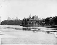 View of Parliament Hill form Chaudière district showing residence of R.J. Devlin June 1894