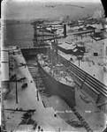 H.M.S. "Indefatigable", North America and West Indies Squadron, in dry dock December, 1901.