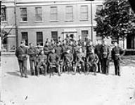 R.C.R. officers in front of Officer's Mess [between 1890-1914].