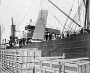 Loading Russian car parts at Pictou Landing 1914-1919
