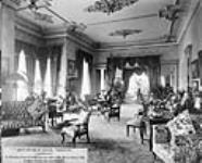 Government House, Toronto, the drawing room from the east on south or left side of entrance hall, looking west into the conservatories 1912