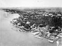 Aerial view of Kingston's waterfront with Martello tower 1920