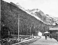 View of station & Mt. Sir Donald ca. 1900-1925