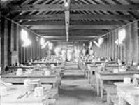 (Relief Project 33). Long Branch ONT, Training camps, Barracks and Roads, RP 33-58, Time exposure of dining room No. 2 Oct. 1933