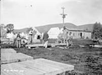 (Relief Projects - No. 39). Starting erection of portable huts Sept. 1933