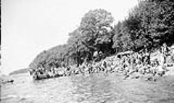 (Relief Projects - No. 42). Relief personnel having a swim Aug. 1933