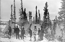 Survey party in a winter camp at head of Peribonca River n.d.