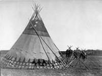 Lodge of the Horn Society in the Blood tribe, [which resided in the plains along the Belly River, Alberta] 1928