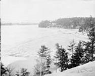 Looking down Ottawa River at Rockcliffe Park 1908
