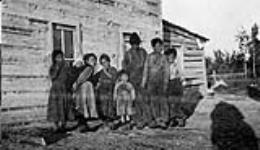[Group of First Nations children at a post on the Churchill River, Manitoba] n.d.