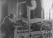 Weaving homespun ca. 1900
