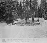 Pulpwood logs being loaded on a sleigh in the Gatineau River Valley, P.Q 1930