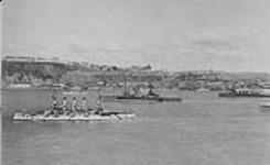 (Quebec Tercentenary) British, French and American Warships at Quebec City, P.Q 1908