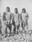Inuit men on the shore of Baker Lake, Northwest Territories [Baker Lake (Qamanittuaq), Nunavut] 1893