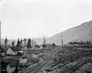View of rock talus of Slide, Frank, Alta 1903, taken in 1911