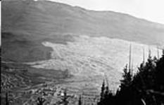 [Area devastated by the Frank Slide, seen from Turtle Mountain, Frank, Alta.] [1903], taken in 1911