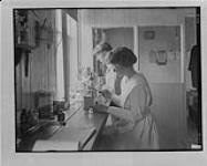 Testing butter for moisture and solidity, [Sask.] [1920]