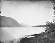 Looking down to outlet of Great Shuswap Lake, B.C July, 1877.