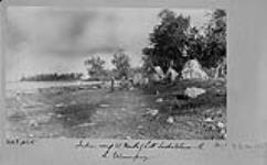 Indian camp at mouth of Little Saskatchewan River, Lake Winnipeg, Man 1890