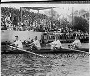 World Champion Oarsmen. [Left to right]: Joe Wright, Jr.; Bob Pearse; Lou Scholer; and J.S. Guest n.d.
