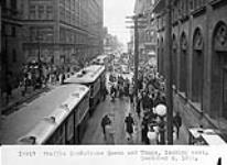 Traffic Conditions, Queen and Yonge Streets looking west [Toronto, Ontario] Dec. 2, 1944