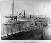 [Toronto, Ont.] West abutment, Eastern Ave. Bridge, (during construction) 1899