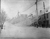 [Toronto, Ont.], Effect of storm, on Teraulay St. looking north from Louisa St Jan. 24, 1896