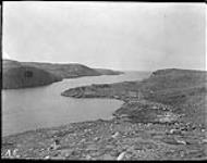 (Hudson Strait Expedition). Fox Harbour looking toward Hudson Strait Sept. 1927