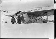(Hudson Strait Expedition) Sgt. W. Keighley and F/L A.A. Leitch with Fokker 'Universal' aircraft G.CAHI 'Quebec' Feb 1928