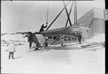 (Hudson Strait Expedition). Cockpit of 'Universal' aircraft G-CAHI after snowstorm Feb. 1928
