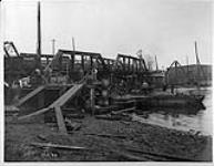 [Toronto, Ont.] Construction of West concrete abutment, Humber River Dec. 1, 1899