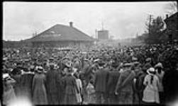 [38th Battalion at Railway Depot, Renfrew, Ont.] c. 1914