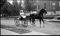 Lady with horse and buggy ca. 1910