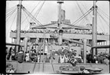 [Canadian troops in S.S. "Justicia", en route to Liverpool, England, 1917.] 1917