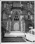 West Block renovations, Parliament Buildings, Ottawa, Ont. (The south entrance, facing O'Connor Street, door shown is temporary) 1962