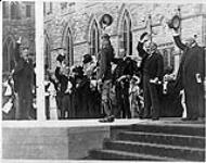 (Prince of Wales' Visit to Canada) H.R.H. The Prince of Wales laying the cornerstone of the Peace Tower, Ottawa, Ont. Sept. 1 1919 1 Sept. 1919