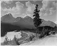 Sheol Mountain, Mount Aberdeen, Mount Saddleback, Fairview Mountain, Mount Beehive, Mount Whyte and Mount Nibock, Banff National Park, Alta Jan. 1925