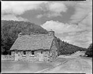 Thatched roof gateway to National Park, Middlehead, Cape Breton Highlands National Park Oct. 1940